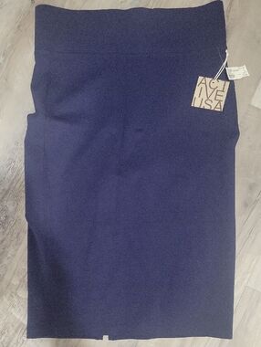 Active USA Women's Navy Blue Pencil Skirt